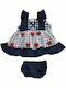 Children's Dress Sleeveless Set with Accessories Navy Blue