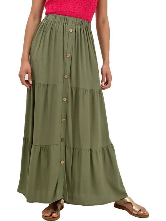 Potre High-waisted Maxi Skirt Khaki