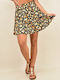Hoch tailliert Mini Rock Blumen Gelb