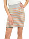 Potre High Waist Mini Skirt in Brown color