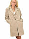 Women's Beige Coat with Buttons