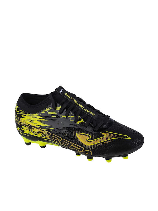 Joma Super Copa 2301 FG Χαμηλά Ποδοσφαιρικά Παπούτσια με Τάπες Μαύρα