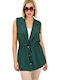 Women's Vest with Buttons Green