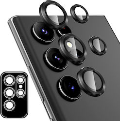 Frame Protecție Cameră Tempered Glass Black pentru Galaxy S22 Ultra 5G