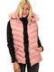 Potre Women's Short Puffer Jacket for Winter with Hood Pink