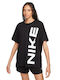 Nike Damen Sportlich T-shirt Schwarz