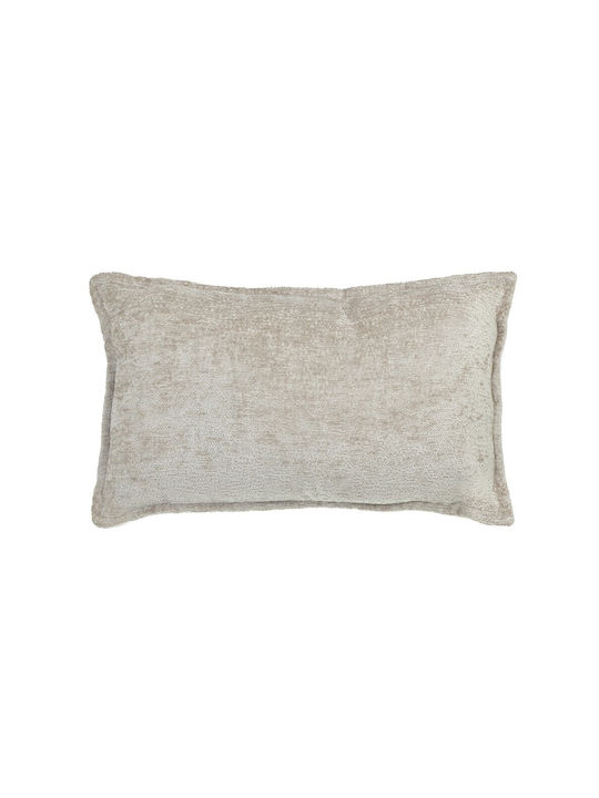 Inart Sofa Cushion in Gray Velvet 30x50cm
