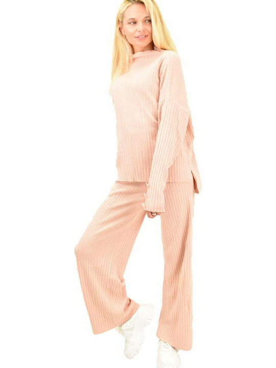 Potre Women's Pink Set with Trousers Bell