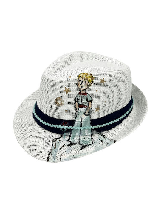 Kids' Hat Fedora Straw White