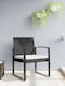 Outdoor Chair Polypropylene Black with Cushion 2pcs 47.5x52.5x77.5cm