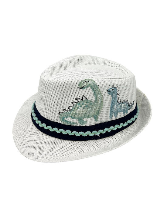 Pălărie pentru Copii Fedora Wicker Alb