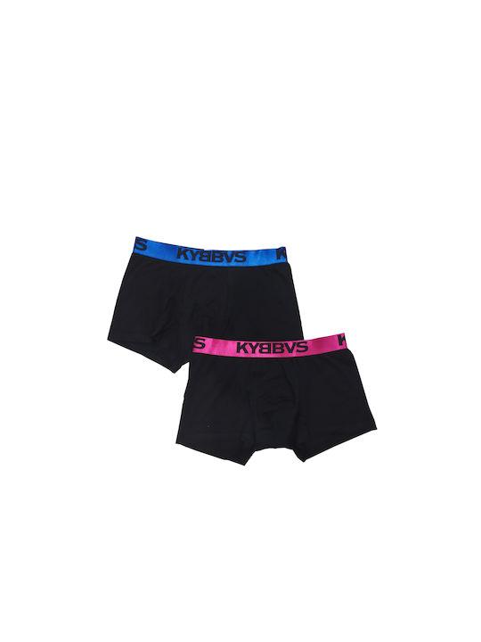 Kybbvs Herren Boxershorts Black Blue/Fuchsia 2P...