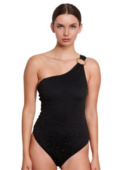 Palmariva One Shoulder Swimsuit Black