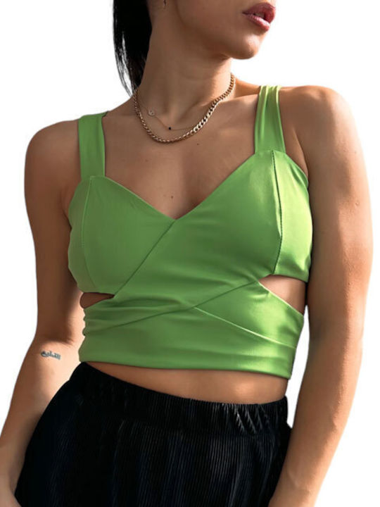 Chica Women's Summer Blouse Sleeveless Green