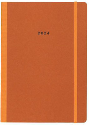 Next Natural Flexi Daily Agenda 2024 Orange 12x17cm