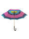 Tradesor Automat Umbrelă de ploaie cu baston de mers pe jos Roz