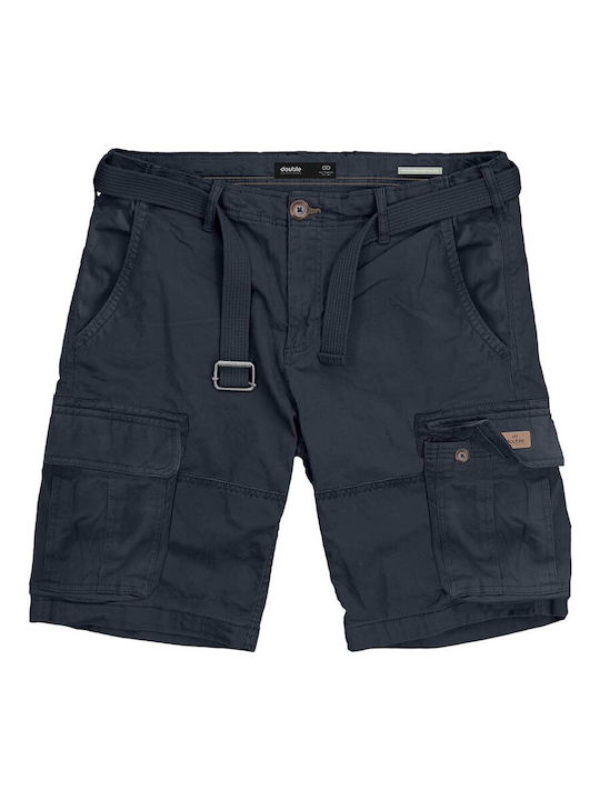 Double Men's Cargo Shorts Navy Blue
