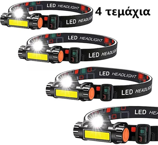 Wiederaufladbarer LED Kopf Taschenlampe IPX4 mit Maximaler Helligkeit 1200 Lumen TC-62 4 Stück