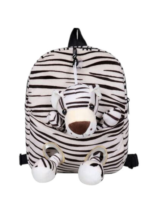 Queen Mother White Tiger School Backpack for Elementary White