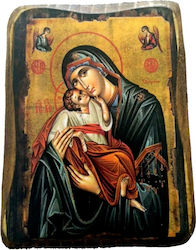 Christening Favor with Religious Icon made of Wood