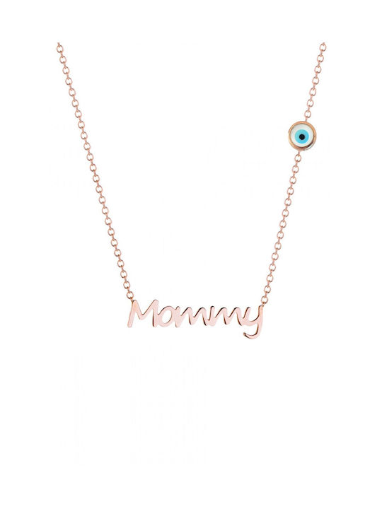 Kritsimis Necklace Mum with Pink Gold Plating