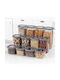 Hermia Set of 12 General Use Vases with Airtight Lid Plastic Transparent 10x10cm 12 Pieces