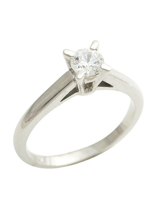 Kosmima Shop Single Stone from White Gold 14K