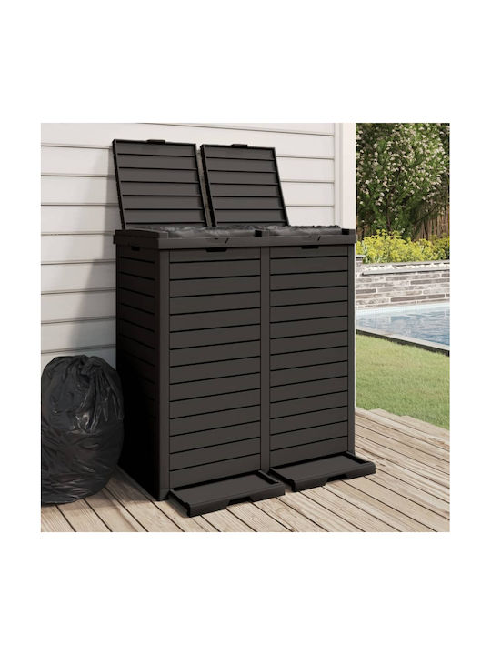 vidaXL Κάδος Απορριμμάτων Πλαστικός Μαύρος 78x41x86cm