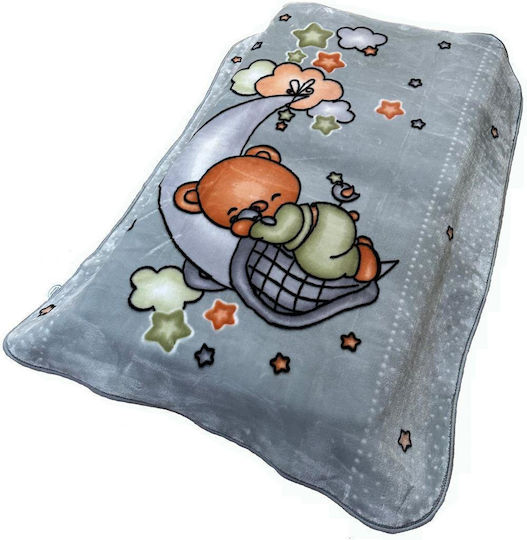 Dimcol Одеяло Детско легло Moon Велур Сив Light Grey Dimcol 110x140см.