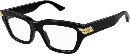 Bottega Veneta Women's Acetate Prescription Eyeglass Frame Black BV1190O 001