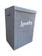 Chios Hellas 31542 Grey Fabric Collapsible Laundry Basket with Cap 40x30x50cm
