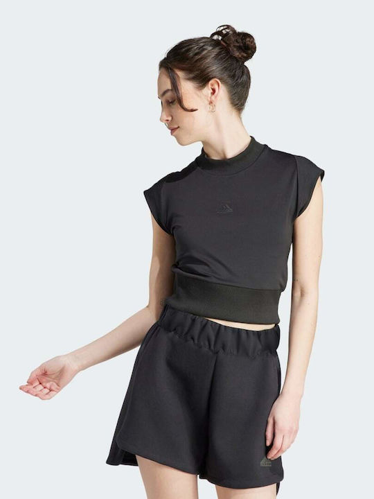 Adidas Z.N.E Teeadidas Crop Top Sportiv pentru Femei fără Mâneci Negru