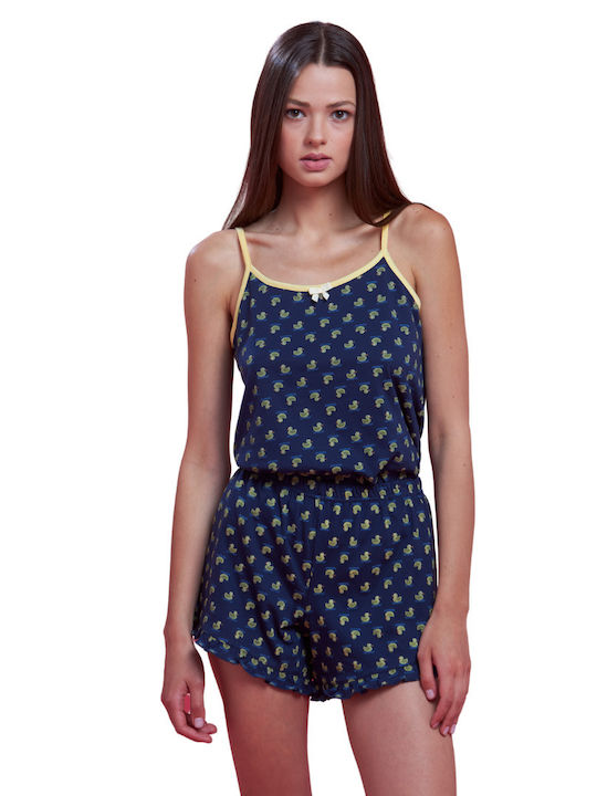 Noidinotte De vară Set Pijamale pentru Femei De bumbac Albastru marin