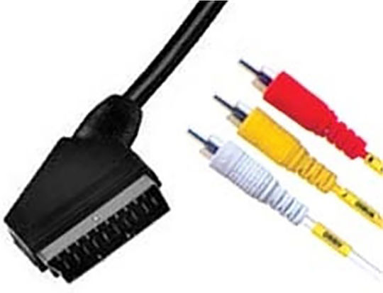Cablu Scart de sex masculin - Bărbat compozit 1.5m Negru 01.079.0073