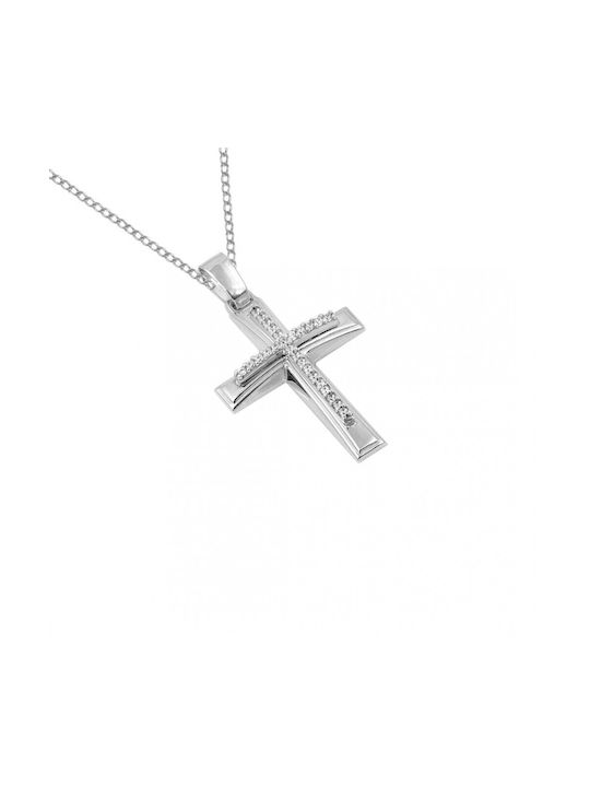 Women's White Gold Cross 14K with Chain