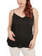Damen Sommer Bluse mit Trägern Schwarz