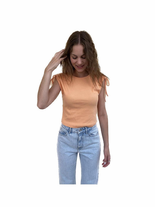 Only Women's Summer Blouse Sleeveless Orange