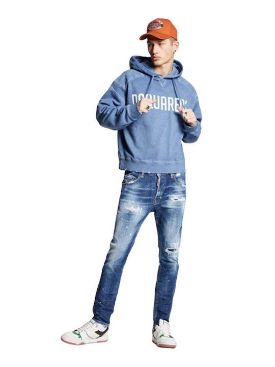 Skater Men's Jeans Pants Elastic with Slim Fit Blue