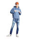 Skater Men's Jeans Pants Elastic with Slim Fit Blue