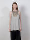 Women's Summer Blouse Linen Sleeveless Gray