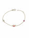 Ortaxidis Kids Bracelet Chain from Gold 9K with Σταυρό, Crown & Stones