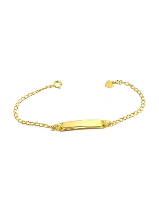 Kids Gold Plated Silver ID Bracelet