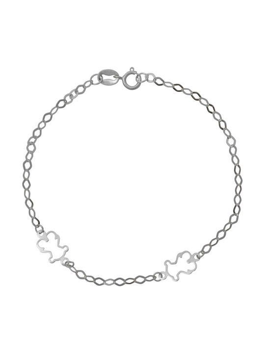 Kids White Gold Chain Bracelet 9K