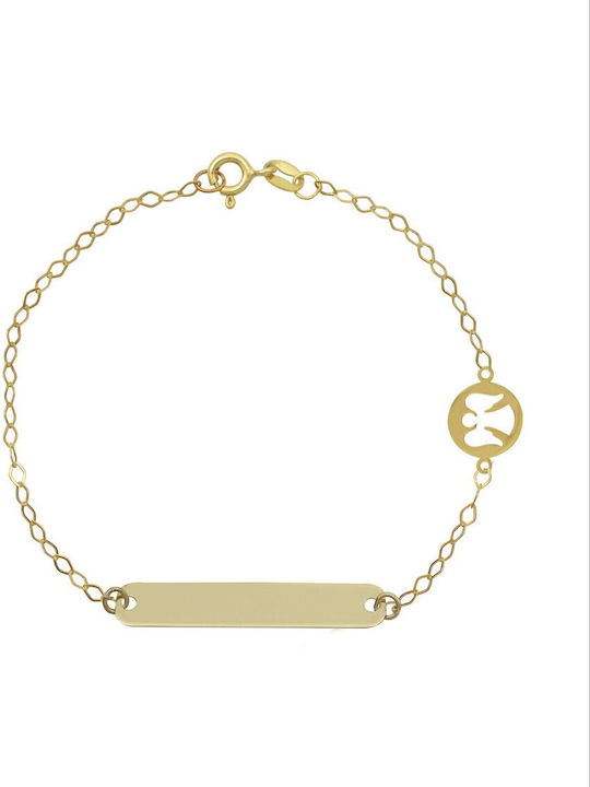 Ortaxidis Kids Bracelet ID from Gold 9K with Figure
