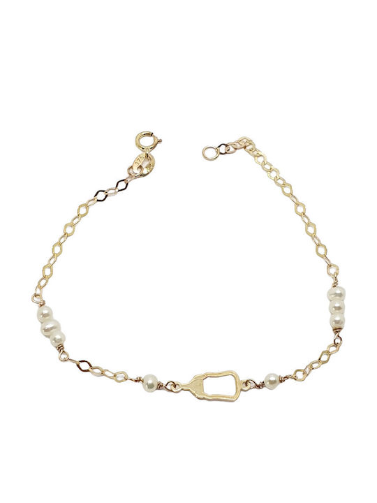 Mentzos Kinderarmband Kette aus Gold 9K mit Steine