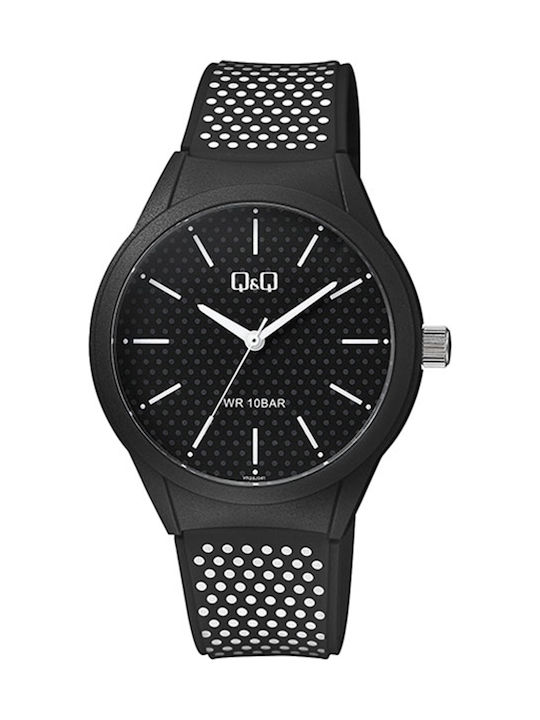 Q&Q Γυναικείο Ρολόι 40mm Μπαταρίας με Μαύρο Καο...