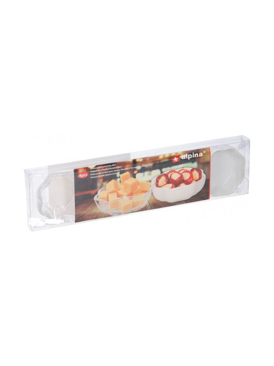 Alpina Appliances Servierschüssel Rund Glas Transparent mit Durchmesser 6.5cm 4Stück