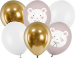 Set 6 Ballons Latex Mehrfarbig ΑΡΚΟΥΔΑ 30cm