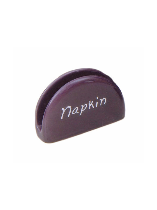 Καρβούνης Ceramic Napkin Holder Purple 14x10x6cm KM-265669