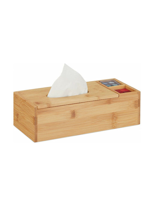 Relaxdays Wooden Tissue Holder Beige 10028811